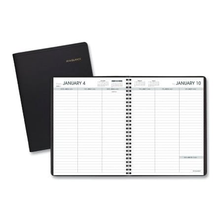 At-A-Glance AT-A-GLANCE Weekly Planner Ruled for Open Scheduling, 8.75 x 6.75, Black, 2022 7085505